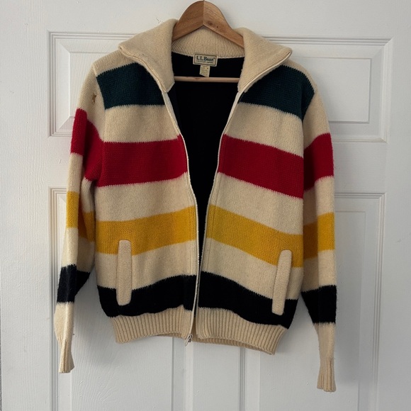 L.L. Bean Sweaters - Vintage 1970s L.L. Bean Vintage Multicolor Striped Zip-Up sweater
